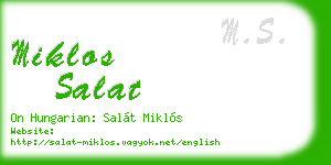 miklos salat business card